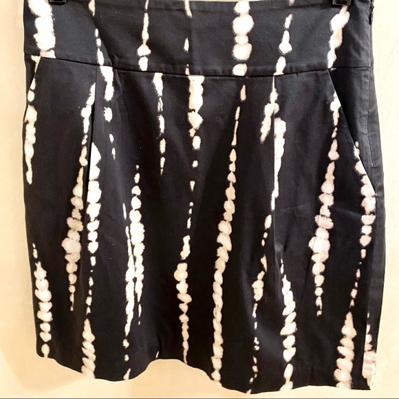 🪶3/$35 ANN TAYLOR Pockets Lined Black & Tan Tie-Dye Patterned Skirt-28 - Picture 4 of 16
